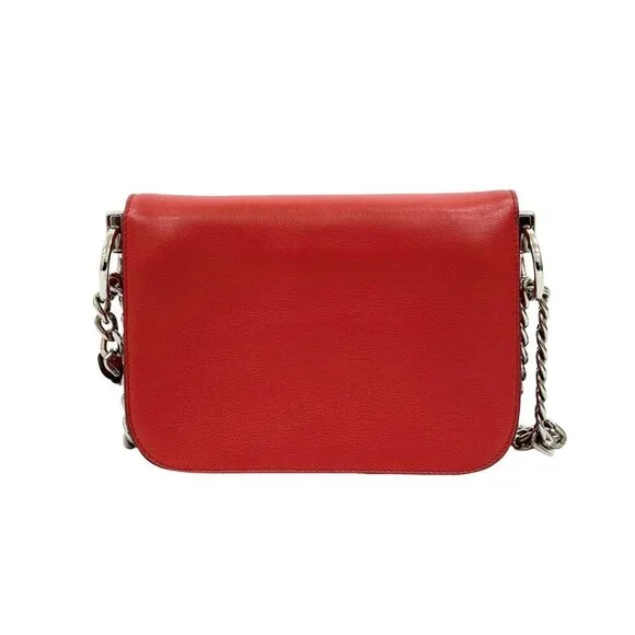 PRADA Red Leather Pochette Shoulder Bag - Picture 3 of 10